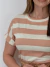 Blusa Feminina de Malha Manga Japonesa Listrada