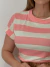 Blusa Feminina de Malha Manga Japonesa Listrada na internet