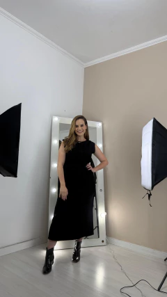 Vestido Feminino Longo Amarant Regata com Cinto - comprar online