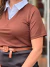 Blusa Feminina Composição Camisa Social Gola Polo em Ribana - loja online