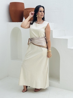 Vestido Feminino Longo em Linho Regata - comprar online