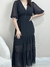 Vestido Feminino Longo Três Marias em Crepe Seda com Botões na internet