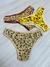 Kit C/3 Calcinhas Tanga Cotton Algodão Cotton Básica Estampada