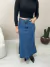 Saia Feminina Longa Evasê em Jeans Escuro na internet