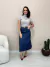 Saia Feminina Midi Evasê em Jeans