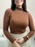 Blusa Feminina Gola Alta Canelado Premium na internet