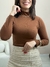 Blusa Feminina Gola Alta Canelado Premium - Boutique Qbonita Pina