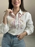 Camisa Feminina Bordado Frontal Vazado AM1864