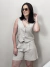 Conjunto Feminino Shorts e Colete em Alfaitaria