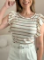 Blusa Feminina em Viscrolycra Manga Babado Listrada na internet