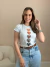Blusa Feminina Manga Curta em Viscrolycra Corações - loja online