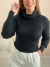 Cropped Feminino em Tricô com Gola Alta