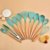 Set De Cocina 12 Utensilios Mango Madera Punta Silicona - tienda online