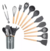 Set De Cocina 12 Utensilios Mango Madera Punta Silicona