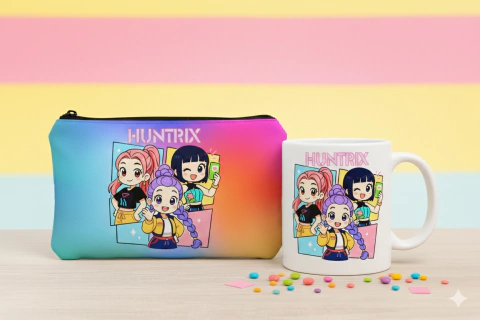 Pack - K-Pop Demon Hunter Huntrx "Cartuchera + Taza polimero"