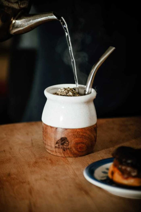 Mate Quechua - Madera y cerámica Blanco - comprar online