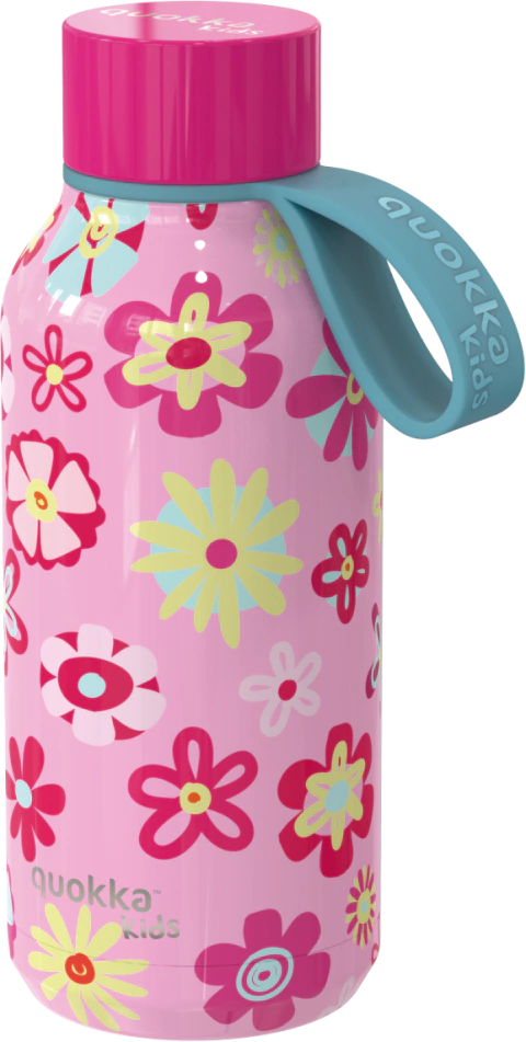 Botella infantil acero térmica Quokka Solid Kids 330ml Flowers con correa - comprar online