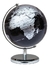 Globo Terraqueo negro y plata - Político Plateado y Negro 14cm