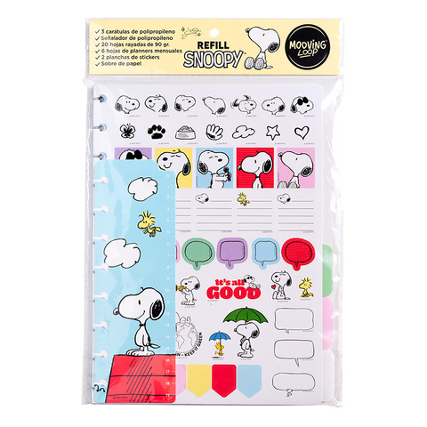 Refill Snoopy Repuesto de hojas a4 - Mooving Loop