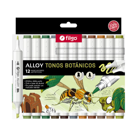 Marcadores artísticos Alloy x12-Tonos Botánicos-Filgo - comprar online
