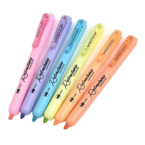 Resaltador retráctil x unidad -Colores Pasteles- Writech - comprar online