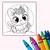 Bastidor Impreso Gatito- 20x20cm -