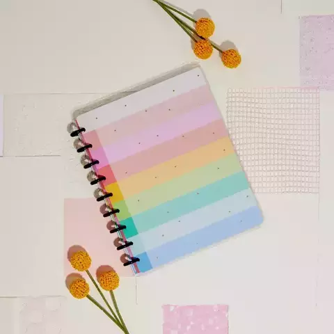 Cuaderno con Sistema de Disco 17x23cm pastel - Happy Notes