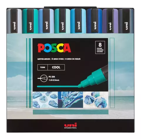 Set Posca Marcador Uni Posca PC-5M X8 Cool