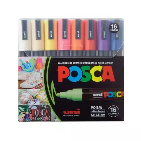Set de Marcador UNI-Posca pc-5m x16 Clásicos