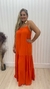 Vestido Longo Plus Viscolinho Alça Csts Lastex Largo