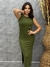 Vestido Midi Canelado C/ Fenda - Atual Malhas