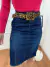 Saia Jeans Secretaria Costura Sobre Posta NTN 08