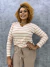 Blusa Viscolycra Plus Manga Longa Listrada