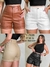 Y7828 Short Couro Fake Barra Dobrada NSY
