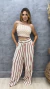 Calça Pantalona Viscolinho Listrada