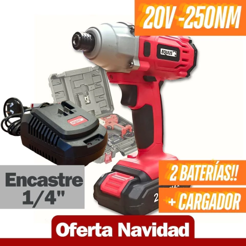 ATORNILLADOR de IMPACTO INALÁMBRICO 1/4" (3025B) con DOS BATERÍAS de 2000mAh - comprar online
