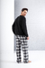 Pijama Masculino Manga Longa Tricot Light e Calça Flanela Xadrez Hugo Mixte 21214 na internet