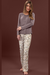 Pijama Feminino Longo Modal Onça Julia Mixte 18193