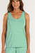 Pijama Feminino Regata com Bermuda Liberty Verde Visco Comfy Cor com Amor 18342 - comprar online