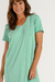 Camisola Manga Curta com Renda Liberty Verde Visco Comfy Cor com Amor 18344 - comprar online