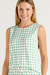 Pijama Feminino Regata Xadrez Vichy Verde Visco Comfort Cor com Amor 18346 na internet