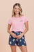 Pijama Feminino Curto Gatinhos Algodão Lua Encantada 18364