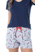 Pijama Feminino Curto Gaivotas Viscolycra Sonhatto 18392 - comprar online