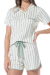 Pijama Feminino Aberto Curto Viscolycra Listrada Erva Doce Sonhatto 18497 - comprar online