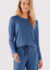 Pijama Feminino Longo Visco Mini Poá Star Azul Cor com Amor 18546 na internet