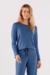 Pijama Feminino Longo Visco Mini Poá Star Azul Cor com Amor 18546