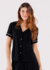 Pijama Feminino Manga Curta e Capri Poa Mini Heart P/B Visco Cor com Amor 18547 - comprar online