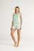 Pijama Feminino Regata Xadrez Vichy Verde Visco Comfort Cor com Amor 18346 - DH pijamas