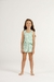 Pijama Infantil Menina Curto Regata Xadrez Vichy Verde Visco Comfort Cor com Amor 30854 - loja online