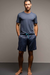 Pijama Masculino Curto Poliamida Azul Up Man - 21342